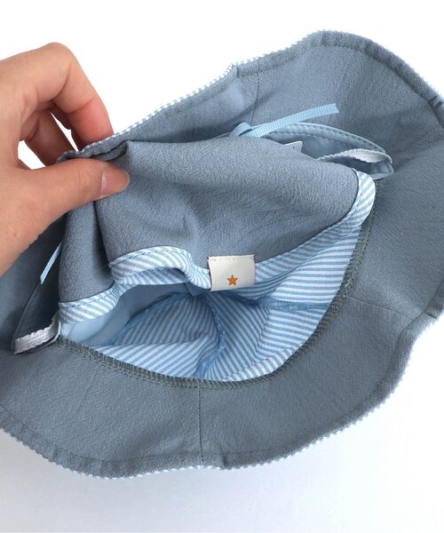 apres les cours(アプレレクール)の「耳付きベビー帽子(その他ベビー用品・キッズ・ストライプ/ベージュ・46/48)」の5枚目の写真