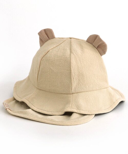 apres les cours(アプレレクール)の「耳付きベビー帽子(その他ベビー用品・キッズ・ストライプ/ベージュ・46/48)」の8枚目の写真