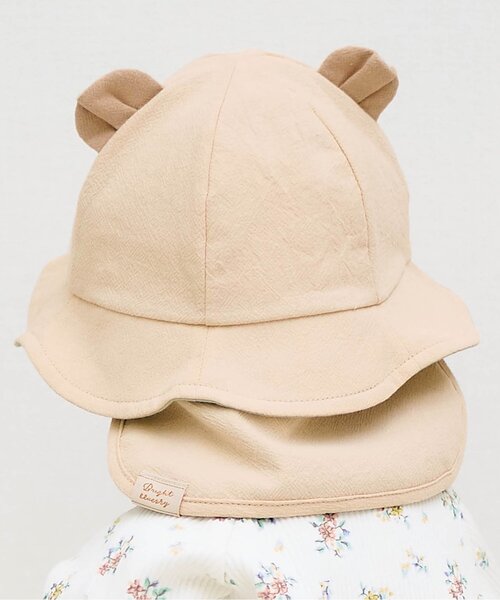 apres les cours(アプレレクール)の「耳付きベビー帽子(その他ベビー用品・キッズ・ストライプ/ベージュ・46/48)」の11枚目の写真