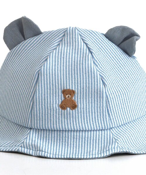 apres les cours(アプレレクール)の「耳付きベビー帽子(その他ベビー用品・キッズ・ストライプ/ベージュ・46/48)」の12枚目の写真
