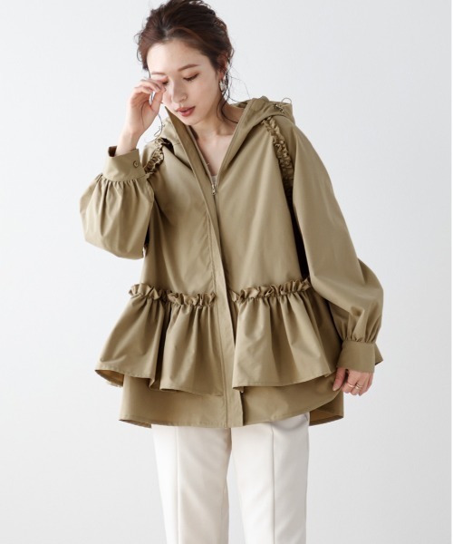 AMELY(エミリー)の「ペプラムマウンテンパーカー(マウンテンパーカー・レディース・ブラック/ベージュ・フリー)」の19枚目の写真