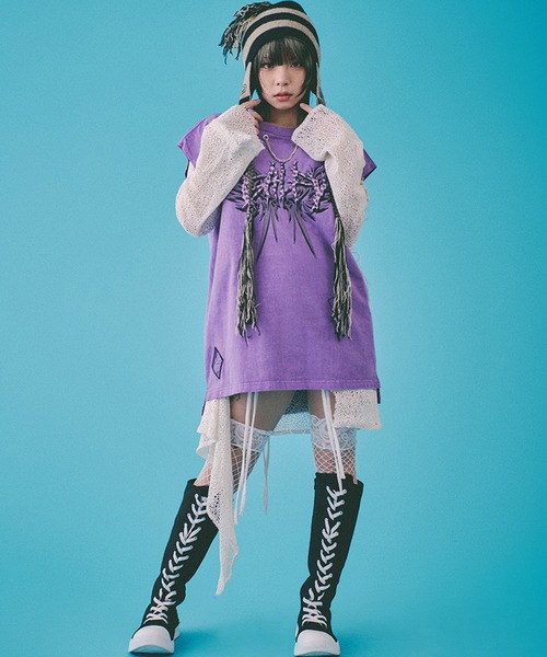 GALFY(ガルフィー)の「【GALFY/ガルフィー】ゴリ厨二タンク(Tシャツ/カットソー・メンズ・ライトグレー/パープル/ブラック・L/XL)」の18枚目の写真
