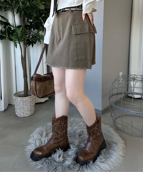 sedacle(セダクル)の「アソートカーゴミニスカート(スカート・レディース・ブラウン/ブラック/カーキ・SMALL/MEDIUM)」の4枚目の写真