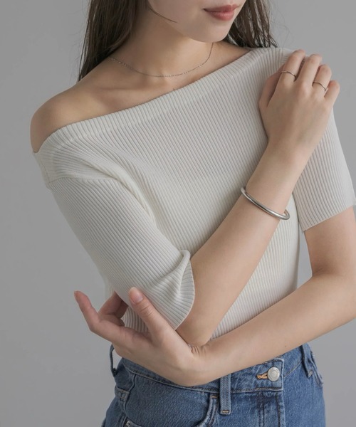RANCLIC 未使用　ワンショルダー　トップス NEUNA（ヌナ）の「2wayワンショルダーリブトップス（Tシャツ
