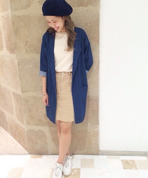 Kastane(カスタネ)の「オープンカラーガウン(その他アウター・レディース・ベージュ/ネイビー/カーキ/ブラック/ブルー/ブラック系その他/オリーブ・FREE)」の7枚目の写真