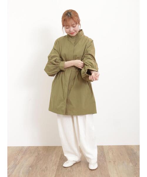 Samansa Mos2（サマンサ モスモス）の「【花粉防止】シャツみたいに軽いスタンドブルゾン（ブルゾン・レディース・ベージュ/オフホワイト/カーキ・F）」の8枚目の写真