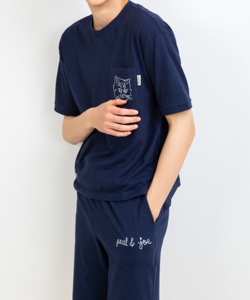 PAUL&JOE】 ネコ＆ロゴ刺繍 Tシャツ（ルームウェア/パジャマ