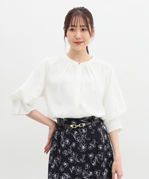 Honeys（ハニーズ）の「6分袖バンドカラーブラウス（シャツ/ブラウス