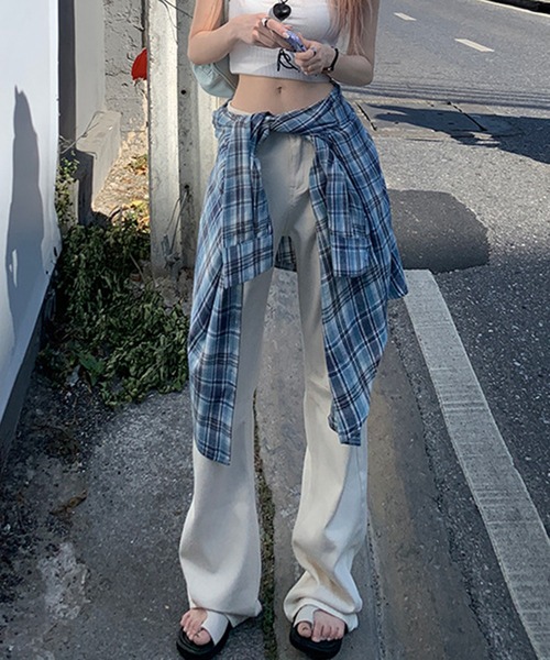 aimoha(アイモハ)の「アメリカ風ゆったりロング丈デニムパンツ(デニムパンツ・レディース・ホワイト/ライトグレー/カーキ・X-SMALL/SMALL/MEDIUM/LARGE/X-LARGE)」の21枚目の写真