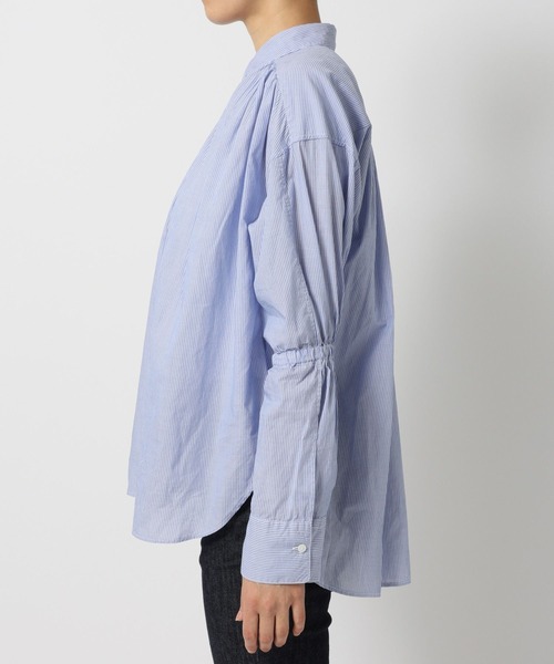 BARNYARDSTORM（バンヤードストーム）の「BARNYARDSTORM / シャーリングスリーブシャツ　ハンドウォッシャブル（シャツ/ブラウス・レディース・オフホワイト/ブルー/ホワイト・FREE）」の4枚目の写真