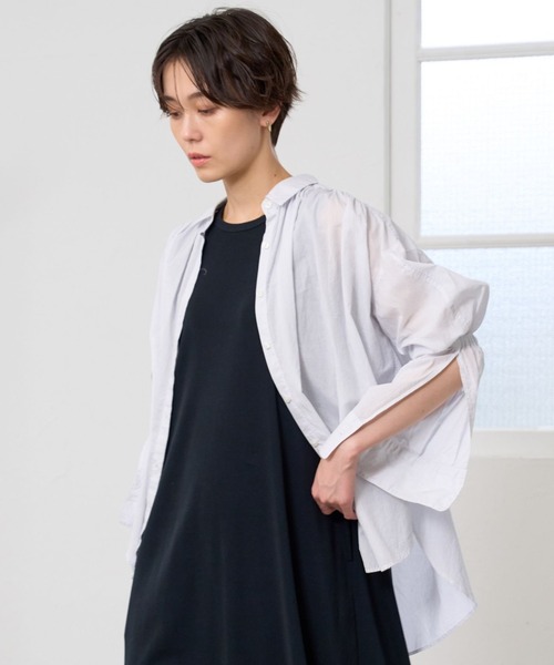 BARNYARDSTORM（バンヤードストーム）の「BARNYARDSTORM / シャーリングスリーブシャツ　ハンドウォッシャブル（シャツ/ブラウス・レディース・オフホワイト/ブルー/ホワイト・FREE）」の16枚目の写真