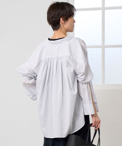 BARNYARDSTORM（バンヤードストーム）の「BARNYARDSTORM / シャーリングスリーブシャツ　ハンドウォッシャブル（シャツ/ブラウス・レディース・オフホワイト/ブルー/ホワイト・FREE）」の15枚目の写真