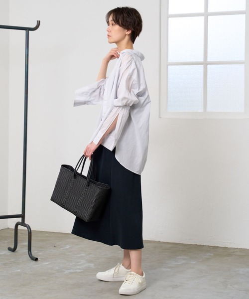 BARNYARDSTORM（バンヤードストーム）の「BARNYARDSTORM / シャーリングスリーブシャツ　ハンドウォッシャブル（シャツ/ブラウス・レディース・オフホワイト/ブルー/ホワイト・FREE）」の12枚目の写真