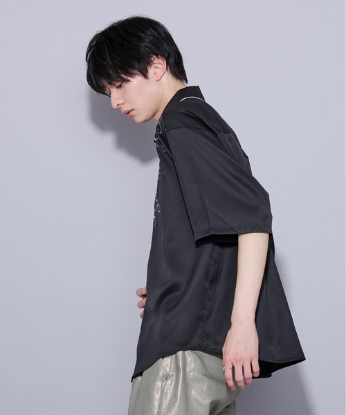 Ellno Loset（エルノロゼット）の「ローズ刺繍パイピングシャツ（シャツ/ブラウス・メンズ・ブラック/オフホワイト/グリーン系その他/ブルー系その他・MEDIUM/LARGE/SMALL）」の21枚目の写真