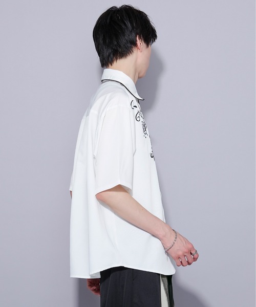 ローズ刺繍パイピングシャツ（シャツ/ブラウス）｜Ellno Loset（エルノ