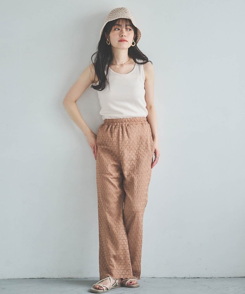 mil(ミル)の「【150㎝前後の小柄さんサイズ】リーフ柄レースセミフレアパンツ【全ゴム・楽ちん】(その他パンツ・レディース・ブラウン/ブラック/スモークピンク・XS/S/M)」の12枚目の写真
