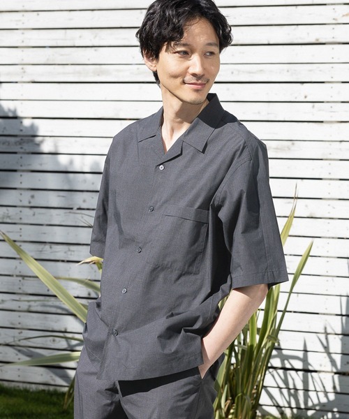 GLOBAL WORK（グローバルワーク）の「エアかるシャツ/5分袖/986850（シャツ/ブラウス・メンズ・チャコール/ネイビー/グリーン/ブラック・LARGE/SMALL/MEDIUM/X-LARGE）」の11枚目の写真