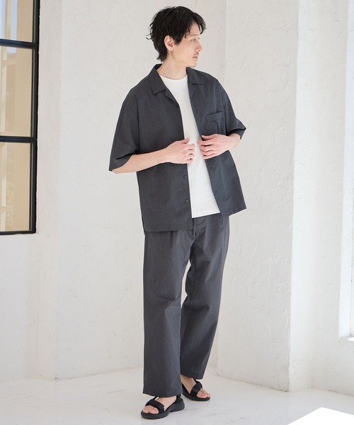 GLOBAL WORK（グローバルワーク）の「エアかるシャツ/5分袖/986850（シャツ/ブラウス・メンズ・チャコール/ネイビー/グリーン/ブラック・LARGE/SMALL/MEDIUM/X-LARGE）」の13枚目の写真