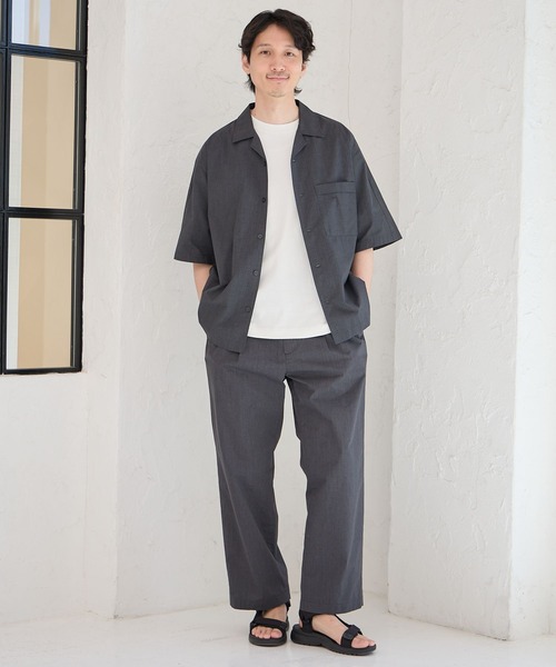 GLOBAL WORK（グローバルワーク）の「エアかるシャツ/5分袖/986850（シャツ/ブラウス・メンズ・チャコール/ネイビー/グリーン/ブラック・LARGE/SMALL/MEDIUM/X-LARGE）」の14枚目の写真