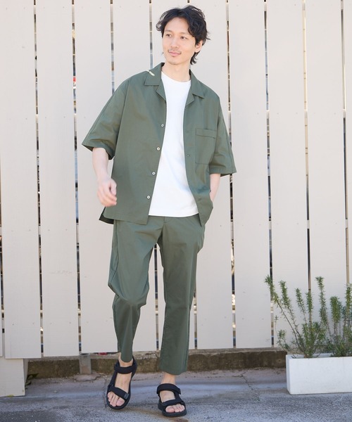 GLOBAL WORK（グローバルワーク）の「エアかるシャツ/5分袖/986850（シャツ/ブラウス・メンズ・チャコール/ネイビー/グリーン/ブラック・LARGE/SMALL/MEDIUM/X-LARGE）」の17枚目の写真