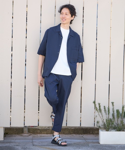 GLOBAL WORK（グローバルワーク）の「エアかるシャツ/5分袖/986850（シャツ/ブラウス・メンズ・チャコール/ネイビー/グリーン/ブラック・LARGE/SMALL/MEDIUM/X-LARGE）」の22枚目の写真