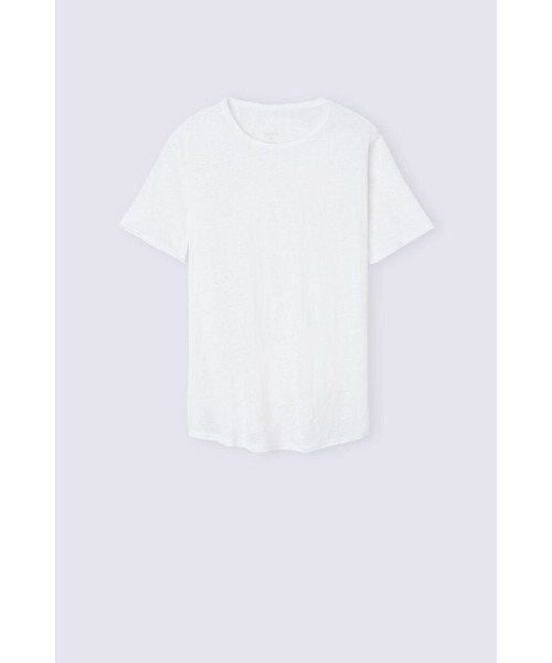 Intimissimi(インティミッシミ)の「リネン ショートスリーブ ニット(Tシャツ/カットソー・レディース・サンドベージュ/インディゴブルー/スカイブルー/ホワイト・M/S/L)」の2枚目の写真