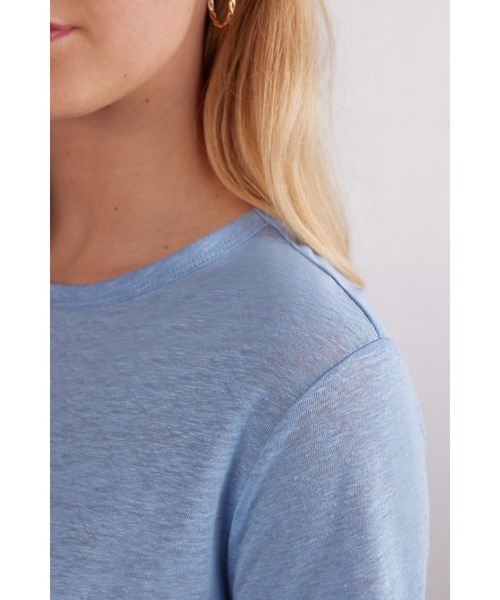 Intimissimi(インティミッシミ)の「リネン ショートスリーブ ニット(Tシャツ/カットソー・レディース・サンドベージュ/インディゴブルー/スカイブルー/ホワイト・M/S/L)」の19枚目の写真