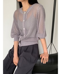 【DIDOT.】メッシュニットハーフカーディガン