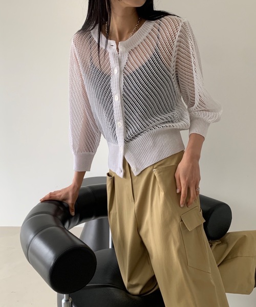 【DIDOT.】メッシュニットハーフカーディガン（カーディガン/ボレロ）｜Didot.showroom（ディドット ショールーム）