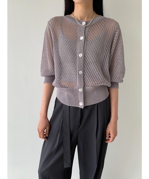 Didot.showroom(ディドット ショールーム)の「【DIDOT.】メッシュニットハーフカーディガン(カーディガン/ボレロ・レディース・ホワイト/ブラック/グレー・FREE)」の8枚目の写真