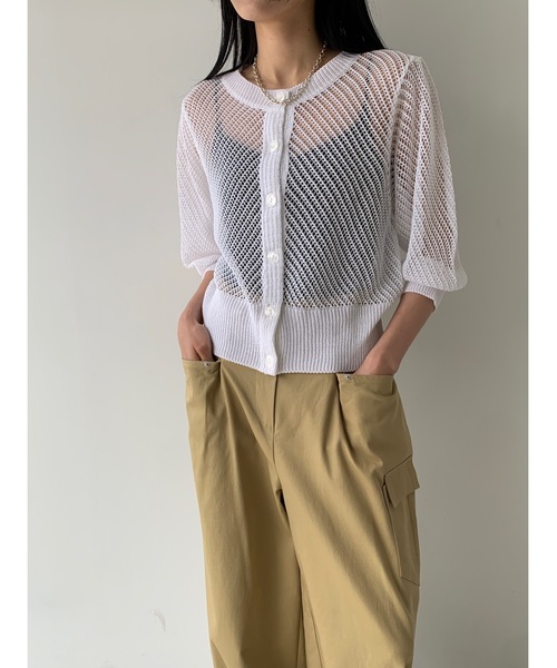 Didot.showroom(ディドット ショールーム)の「【DIDOT.】メッシュニットハーフカーディガン(カーディガン/ボレロ・レディース・ホワイト/ブラック/グレー・FREE)」の10枚目の写真