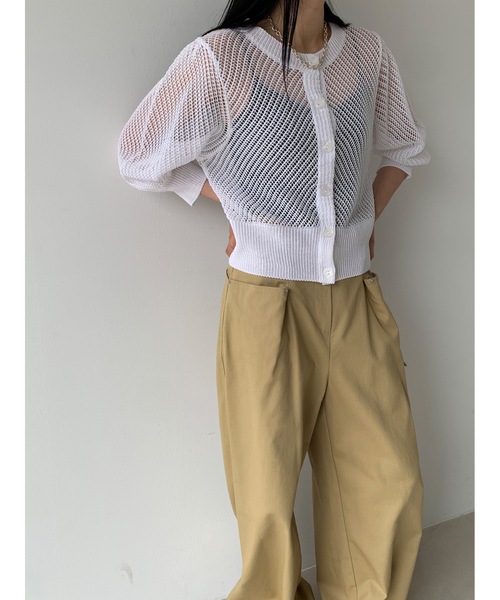 Didot.showroom(ディドット ショールーム)の「【DIDOT.】メッシュニットハーフカーディガン(カーディガン/ボレロ・レディース・ホワイト/ブラック/グレー・FREE)」の11枚目の写真