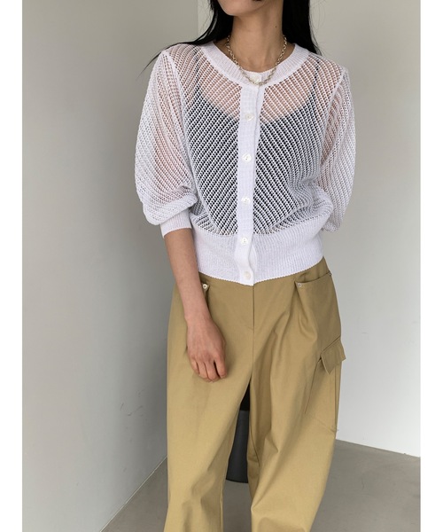 Didot.showroom(ディドット ショールーム)の「【DIDOT.】メッシュニットハーフカーディガン(カーディガン/ボレロ・レディース・ホワイト/ブラック/グレー・FREE)」の12枚目の写真