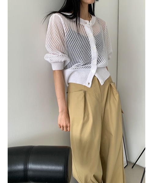 Didot.showroom(ディドット ショールーム)の「【DIDOT.】メッシュニットハーフカーディガン(カーディガン/ボレロ・レディース・ホワイト/ブラック/グレー・FREE)」の14枚目の写真