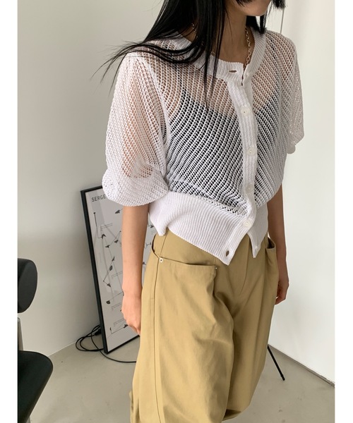 Didot.showroom(ディドット ショールーム)の「【DIDOT.】メッシュニットハーフカーディガン(カーディガン/ボレロ・レディース・ホワイト/ブラック/グレー・FREE)」の15枚目の写真