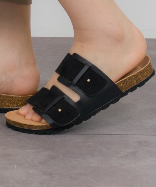 【セール】【PLAKTON/プラクトン】ダブルベルト ストラップ サンダル フラットサンダル（サンダル）｜PLAKTON（プラクトン）