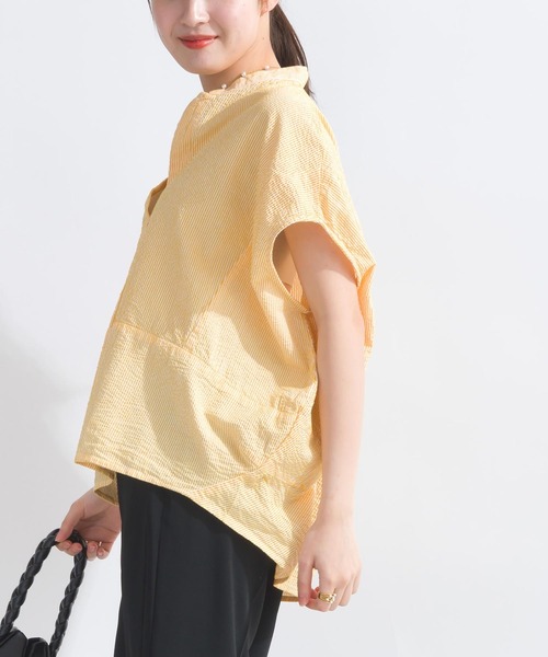 PICCIN（ピッチン）の「【WEB限定】ストライプシアサッカースキッパーブラウス（シャツ/ブラウス・レディース・イエロー系その他/ブルー系その他/グリーン系その他・M）」の20枚目の写真