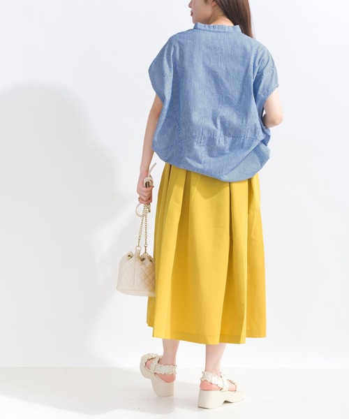 PICCIN（ピッチン）の「【WEB限定】ストライプシアサッカースキッパーブラウス（シャツ/ブラウス・レディース・イエロー系その他/ブルー系その他/グリーン系その他・M）」の18枚目の写真