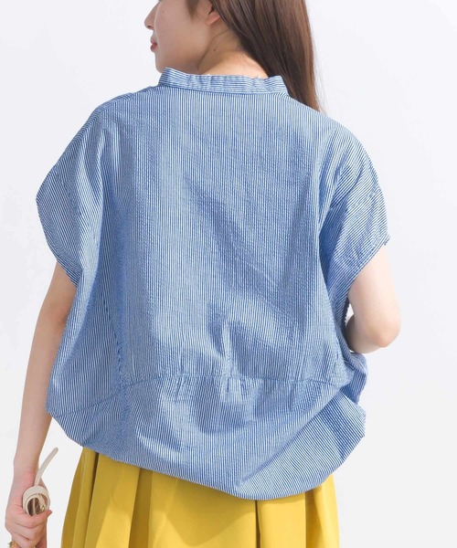 PICCIN（ピッチン）の「【WEB限定】ストライプシアサッカースキッパーブラウス（シャツ/ブラウス・レディース・イエロー系その他/ブルー系その他/グリーン系その他・M）」の14枚目の写真