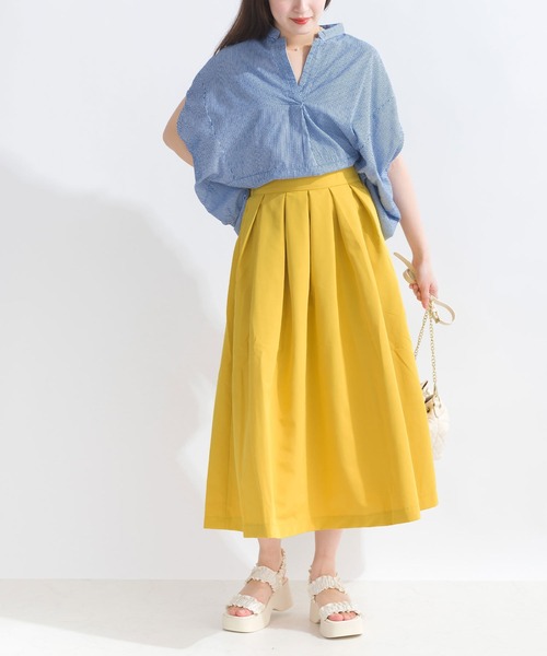 PICCIN（ピッチン）の「【WEB限定】ストライプシアサッカースキッパーブラウス（シャツ/ブラウス・レディース・イエロー系その他/ブルー系その他/グリーン系その他・M）」の16枚目の写真