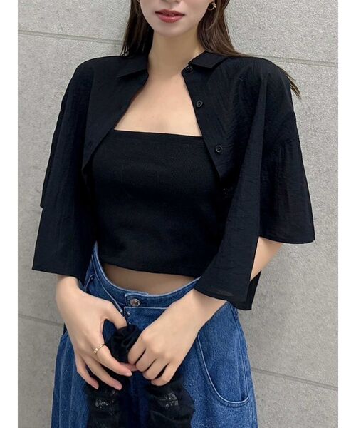 セール】【WEB限定】バックオープンクロップドシャツ（シャツ