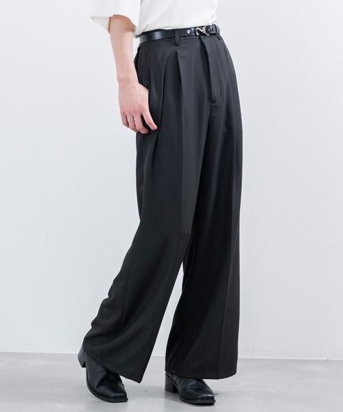 JUNRED(ジュンレッド)の「【 サステナブル 】エクストラライトスルースーパーフレアワイドスラックス(スラックス・メンズ・ホワイト系その他/カーキ/ブラック・S/M/L)」の4枚目の写真