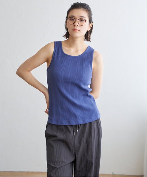 LBC(エルビーシー)の「【着やせ効果抜群】コットンUSAランダムテレコタンクトップ(タンクトップ・レディース・杢グレー/ブルー/ブラック/グレー/チャコール・L/M)」の18枚目の写真