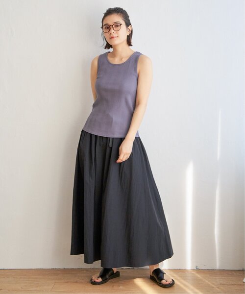 LBC(エルビーシー)の「【着やせ効果抜群】コットンUSAランダムテレコタンクトップ(タンクトップ・レディース・杢グレー/ブルー/ブラック/グレー/チャコール・L/M)」の22枚目の写真