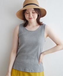 【着やせ効果抜群】コットンUSAランダムテレコタンクトップ