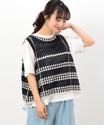 ONIGIRI | 前後2WAY  カギ針風ベスト(ベスト)