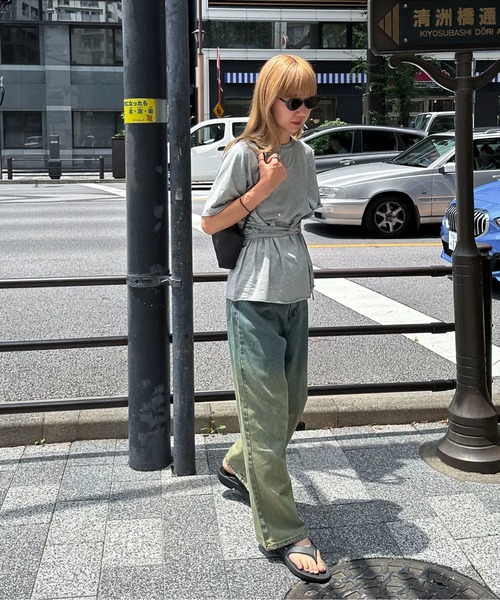 feepur（フェピュール）の「アシンメトリーウエストロープラグランTee（Tシャツ/カットソー・レディース・ピンク/ブラック/オフホワイト/杢グレー・MEDIUM）」の20枚目の写真