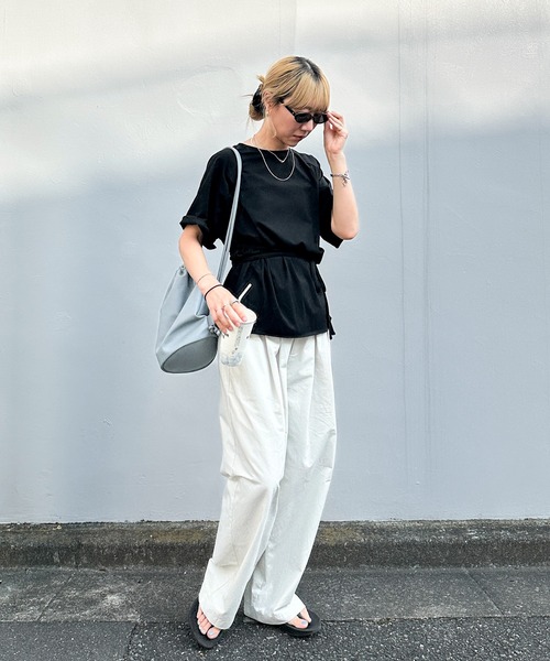 セール】アシンメトリーウエストロープラグランTee（Tシャツ