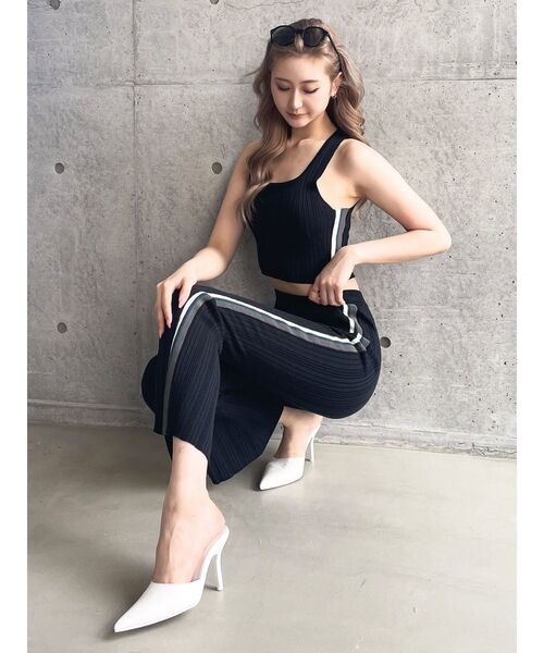 GYDA（ジェイダ）の「【SETUP着用可】サイドラインフレアニットパンツ（その他パンツ・レディース・ピンク/グレー/ブラック・FREE）」の16枚目の写真