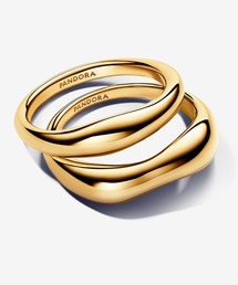 PANDORA | オーガニカリー シェイプド スタッキング ゴールド リングセット(リング)